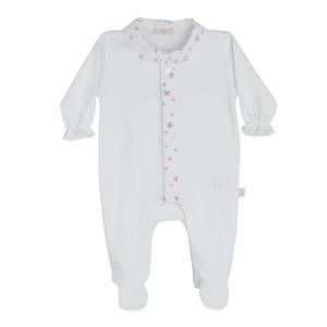 NEW BABY GI baby girl's petal footie in white/pink